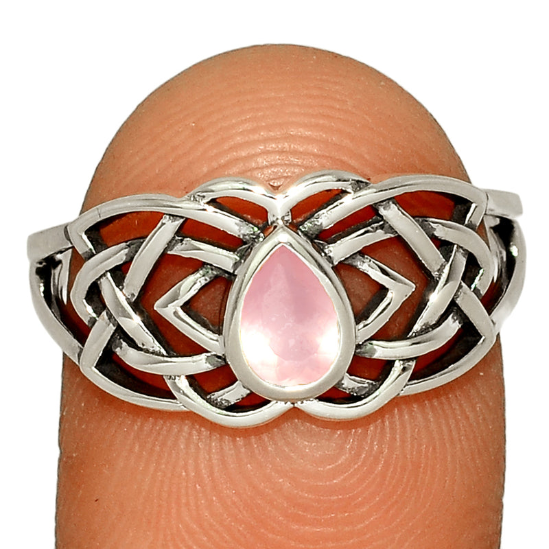 Celtic Design - Rose Quartz Faceted Ring - CCR508-RQF Catalogue
