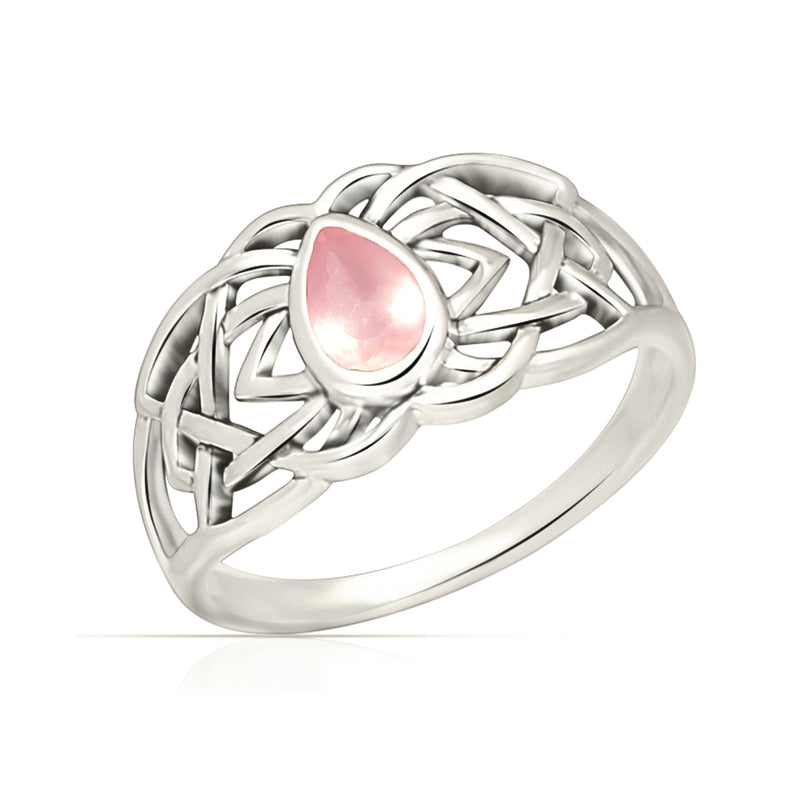 Celtic Design - Rose Quartz Faceted Ring - CCR508-RQF Catalogue