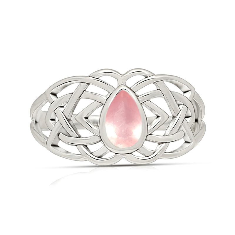 Celtic Design - Rose Quartz Faceted Ring - CCR508-RQF Catalogue