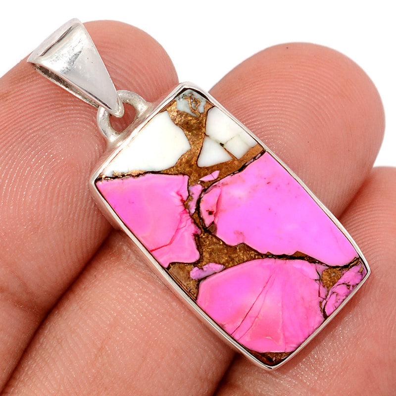 1.3" Cotton Candy Dahlia Turquoise Pendants - CCTP2