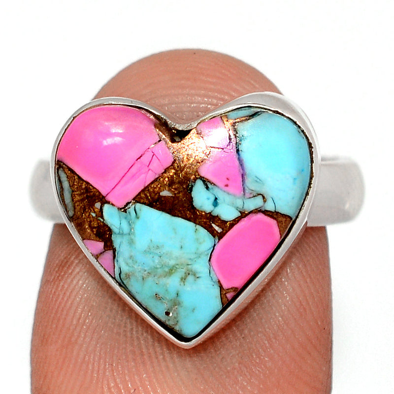 Heart - Cotton Candy Dahlia Turquoise Ring - CCTR102