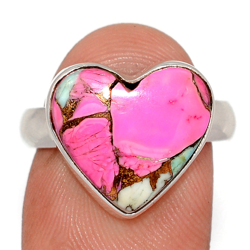 Heart - Cotton Candy Dahlia Turquoise Ring - CCTR55