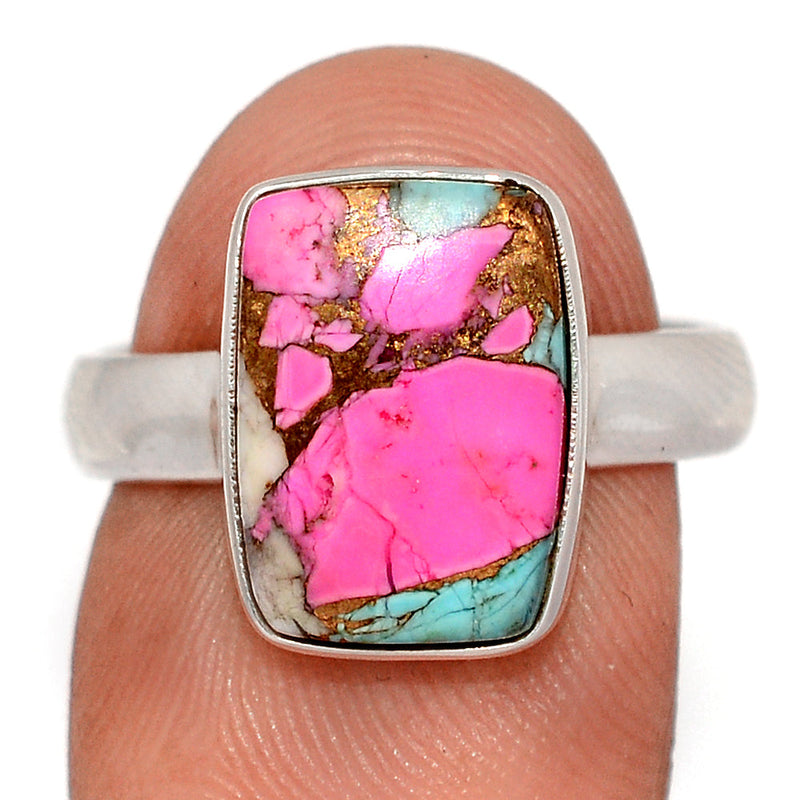 Cotton Candy Dahlia Turquoise Ring - CCTR66