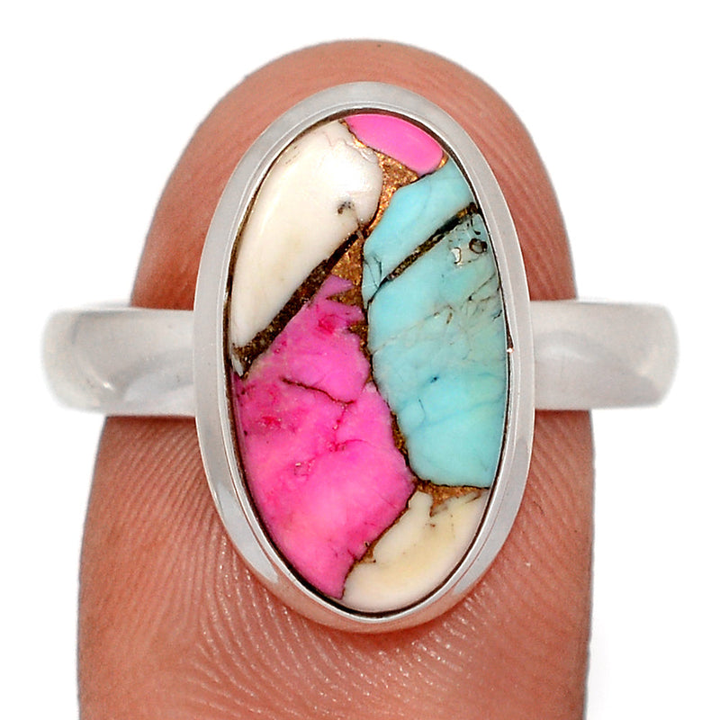 Cotton Candy Dahlia Turquoise Ring - CCTR69