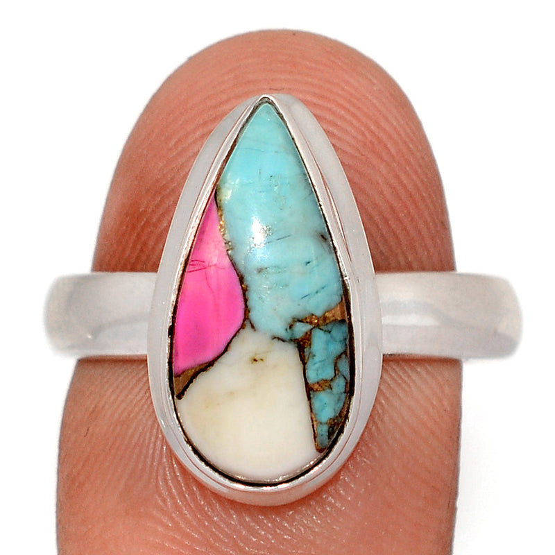 Cotton Candy Dahlia Turquoise Ring - CCTR71