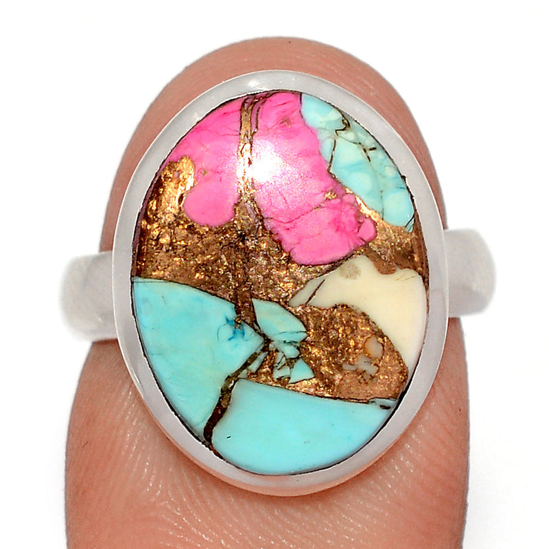 Cotton Candy Dahlia Turquoise Ring - CCTR72