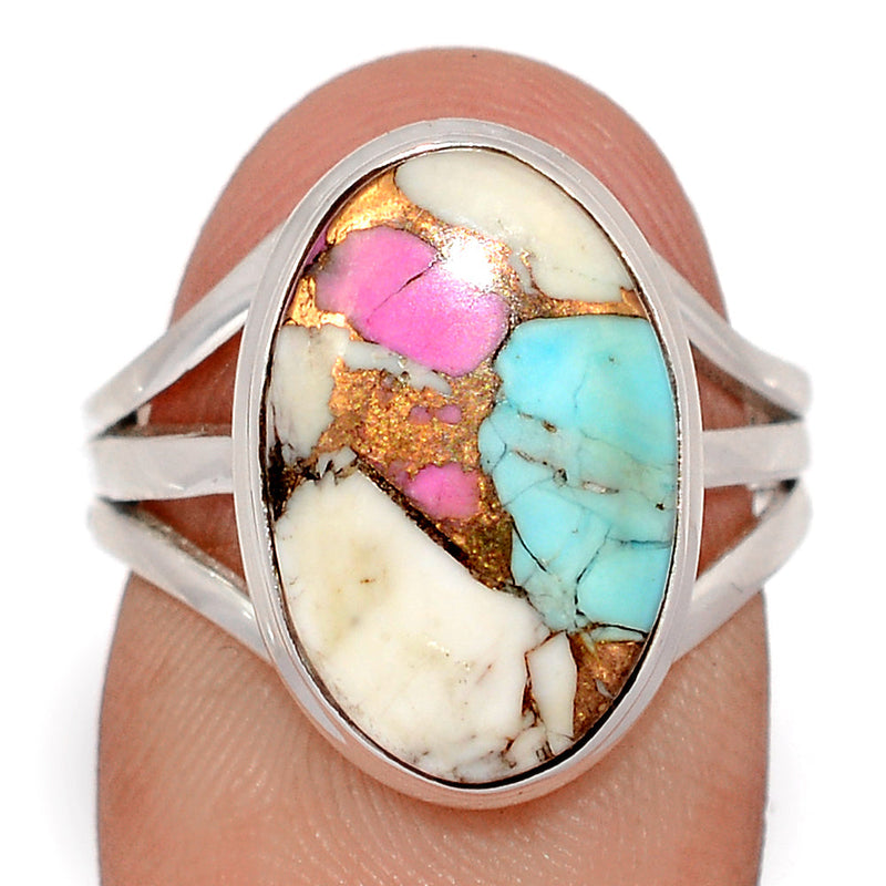 Cotton Candy Dahlia Turquoise Ring - CCTR74