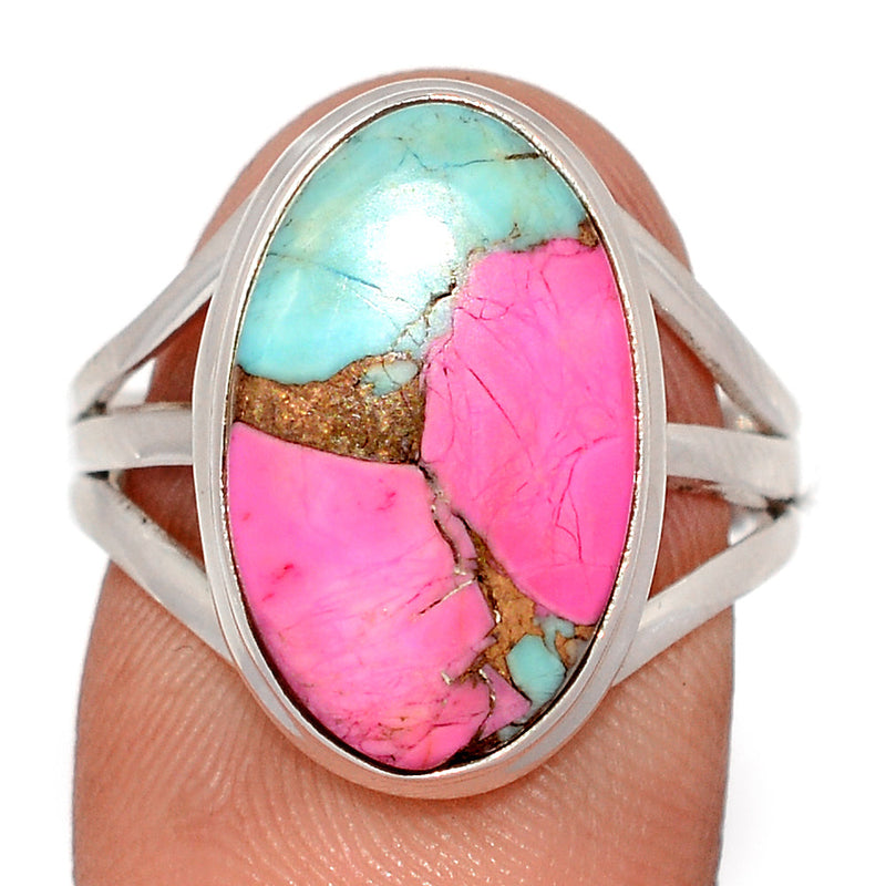 Cotton Candy Dahlia Turquoise Ring - CCTR76