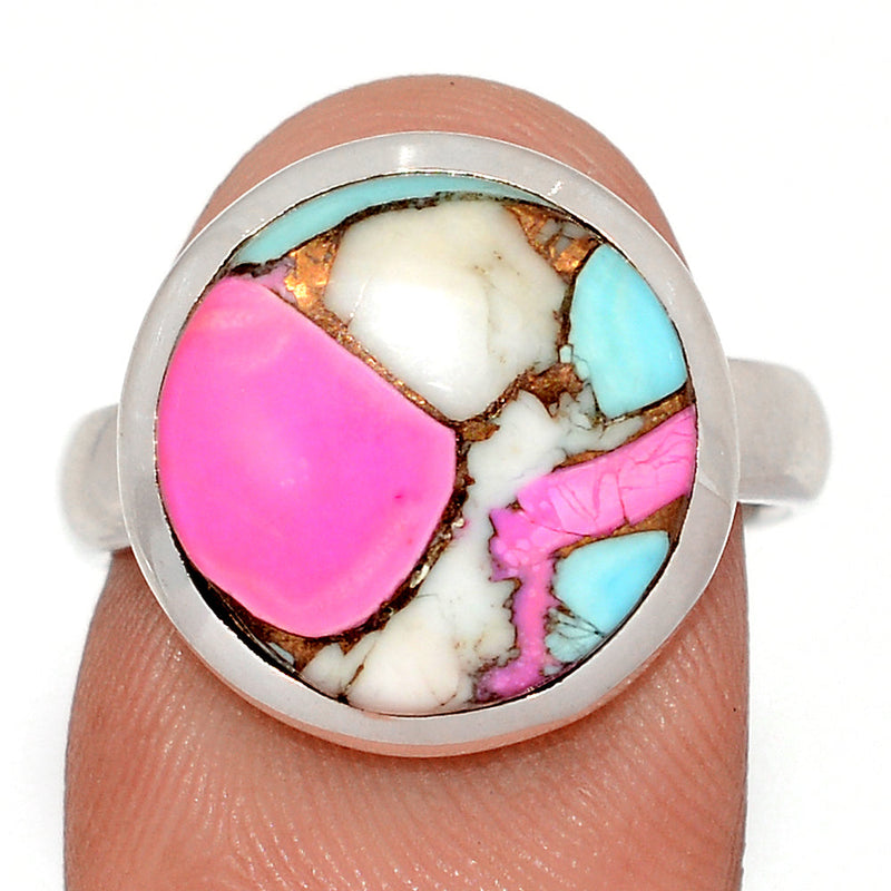 Cotton Candy Dahlia Turquoise Ring - CCTR77
