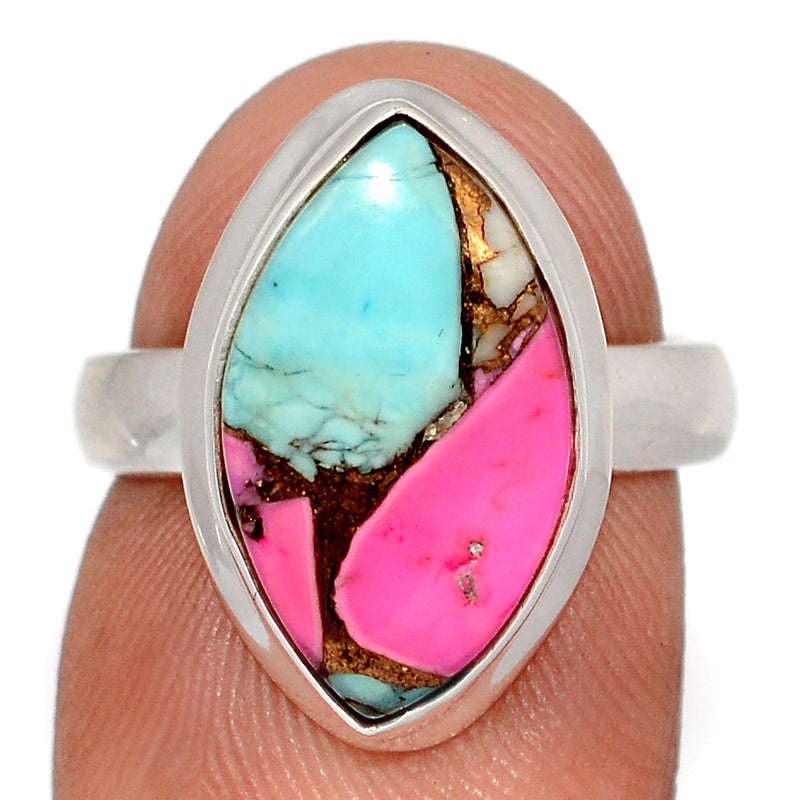 Cotton Candy Dahlia Turquoise Ring - CCTR78