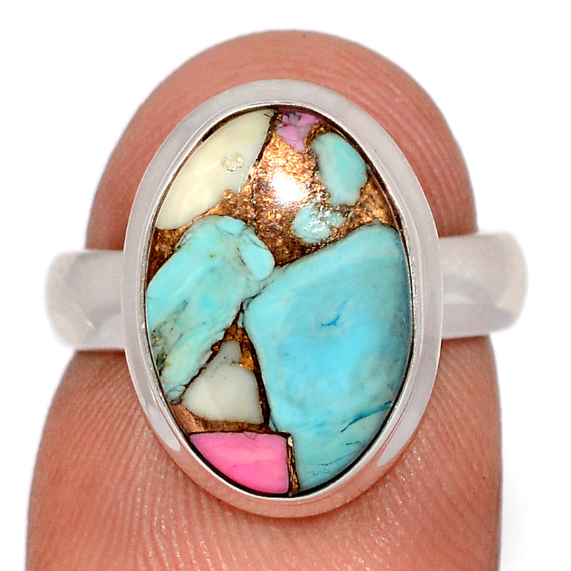 Cotton Candy Dahlia Turquoise Ring - CCTR79