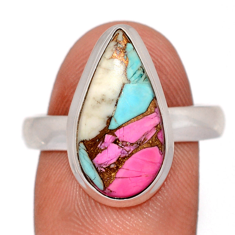 Cotton Candy Dahlia Turquoise Ring - CCTR81