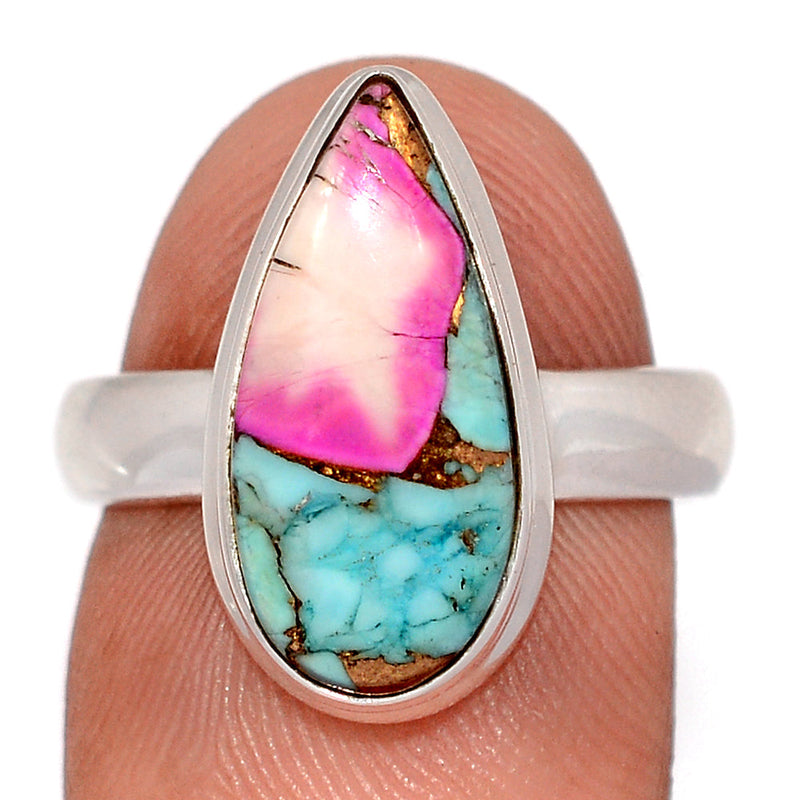 Cotton Candy Dahlia Turquoise Ring - CCTR84