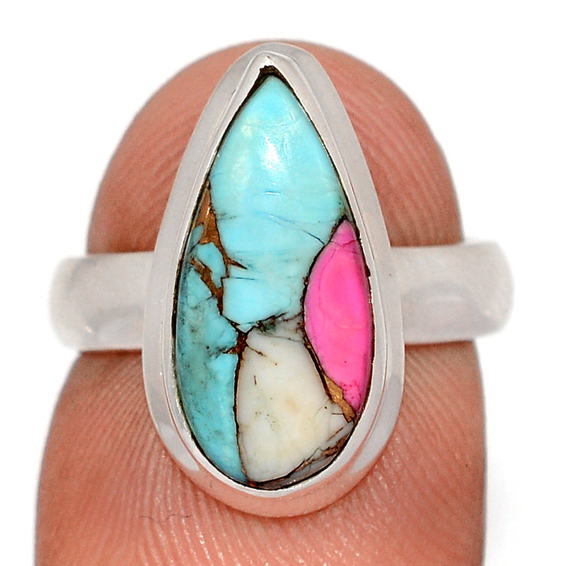 Cotton Candy Dahlia Turquoise Ring - CCTR88