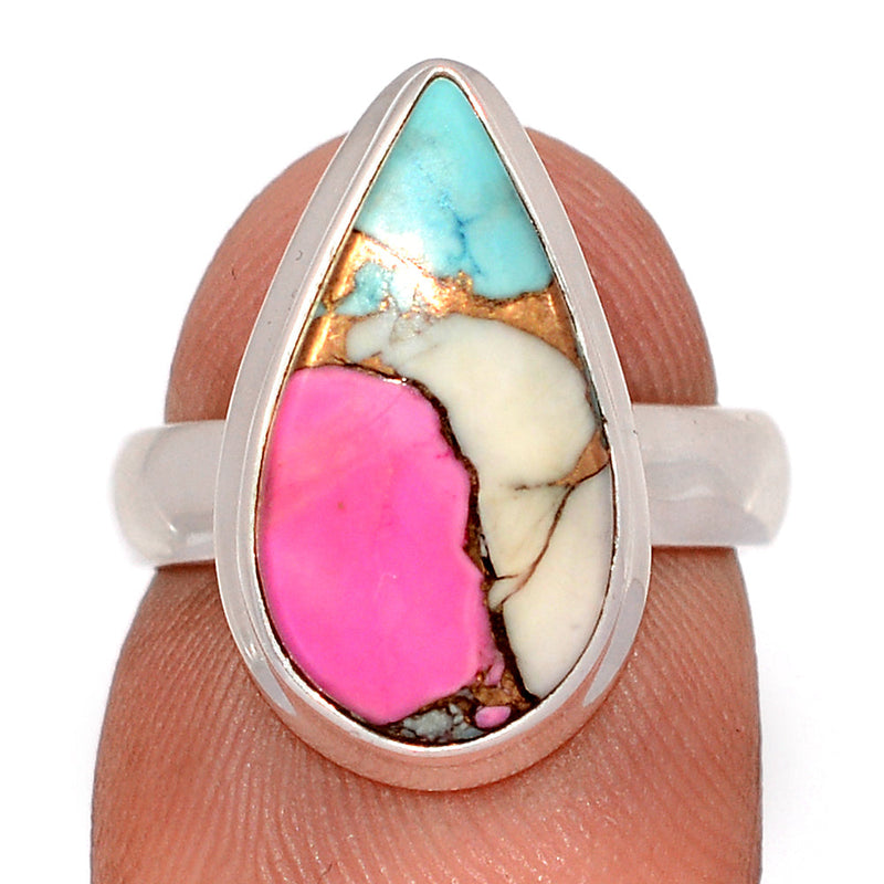 Cotton Candy Dahlia Turquoise Ring - CCTR91