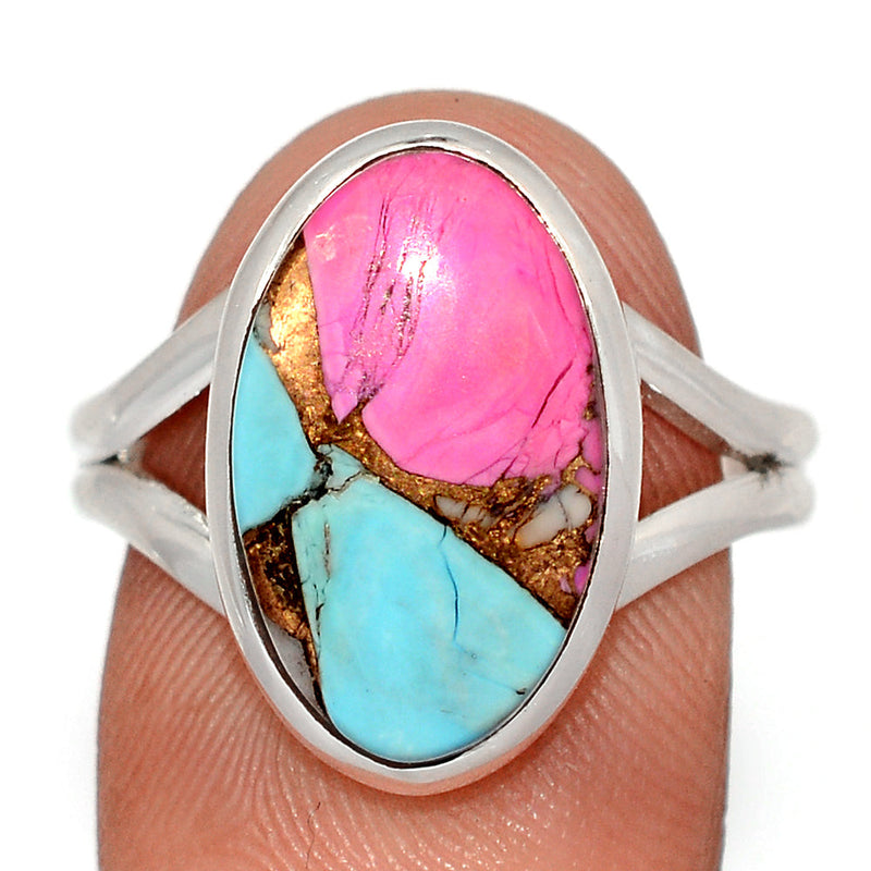 Cotton Candy Dahlia Turquoise Ring - CCTR92