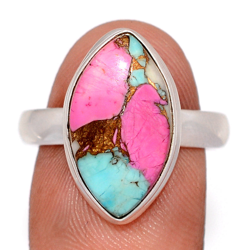 Cotton Candy Dahlia Turquoise Ring - CCTR93