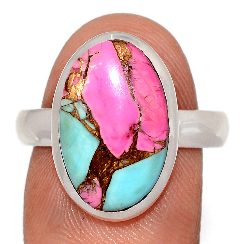 Cotton Candy Dahlia Turquoise Ring - CCTR95