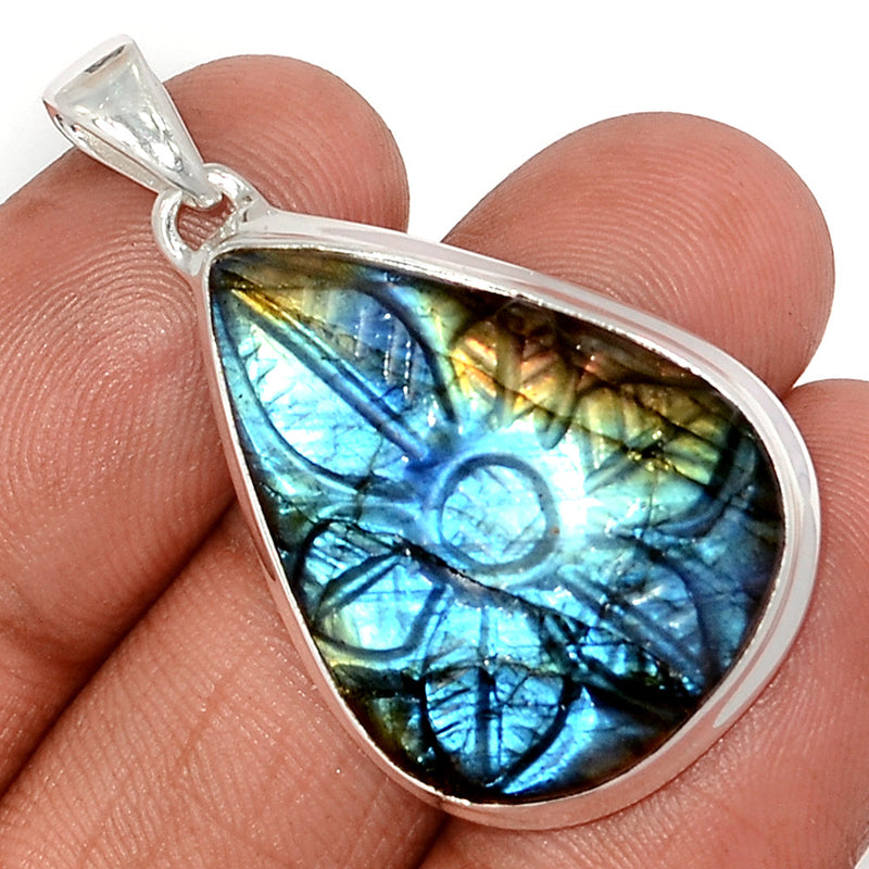 1.6" Carving Labradorite Pendants - CLBP730