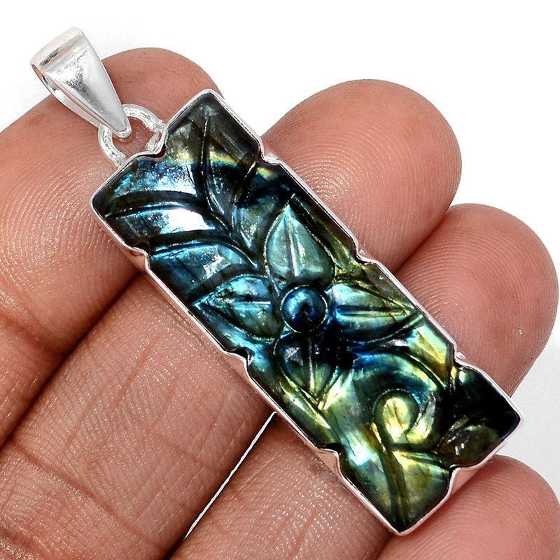2" Carving Labradorite Pendants - CLBP746