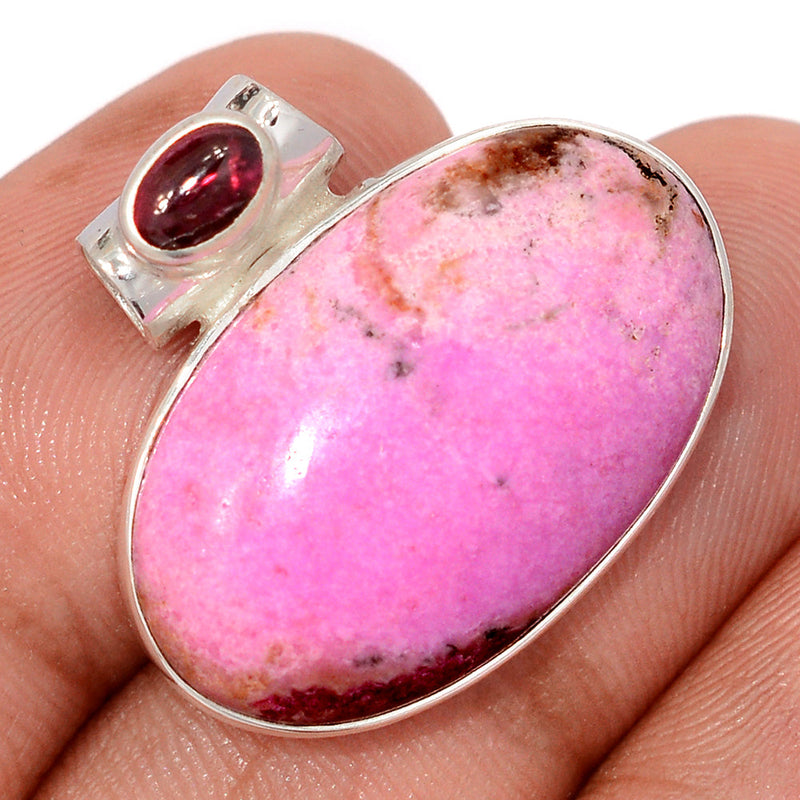 1" Cobalt Cabochon & Garnet Cabochon Pendants - CLCP113