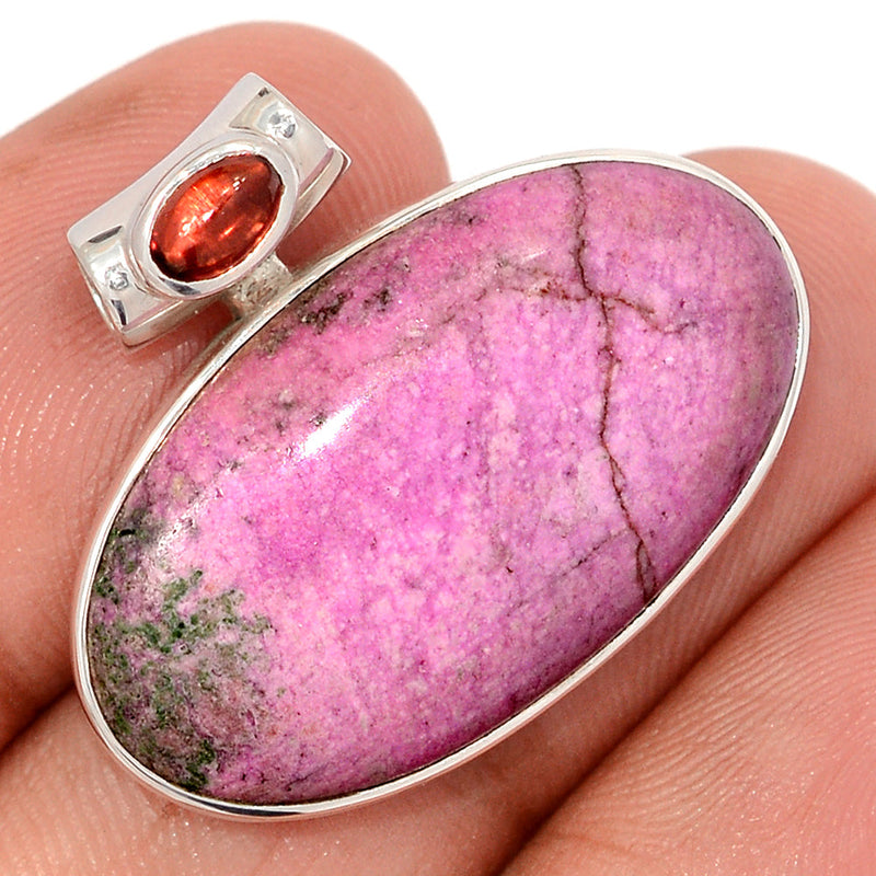 1" Cobalt Cabochon & Garnet Cabochon Pendants - CLCP73