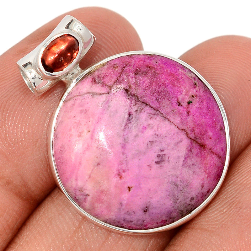 1.2" Cobalt Cabochon & Garnet Cabochon Pendants - CLCP74