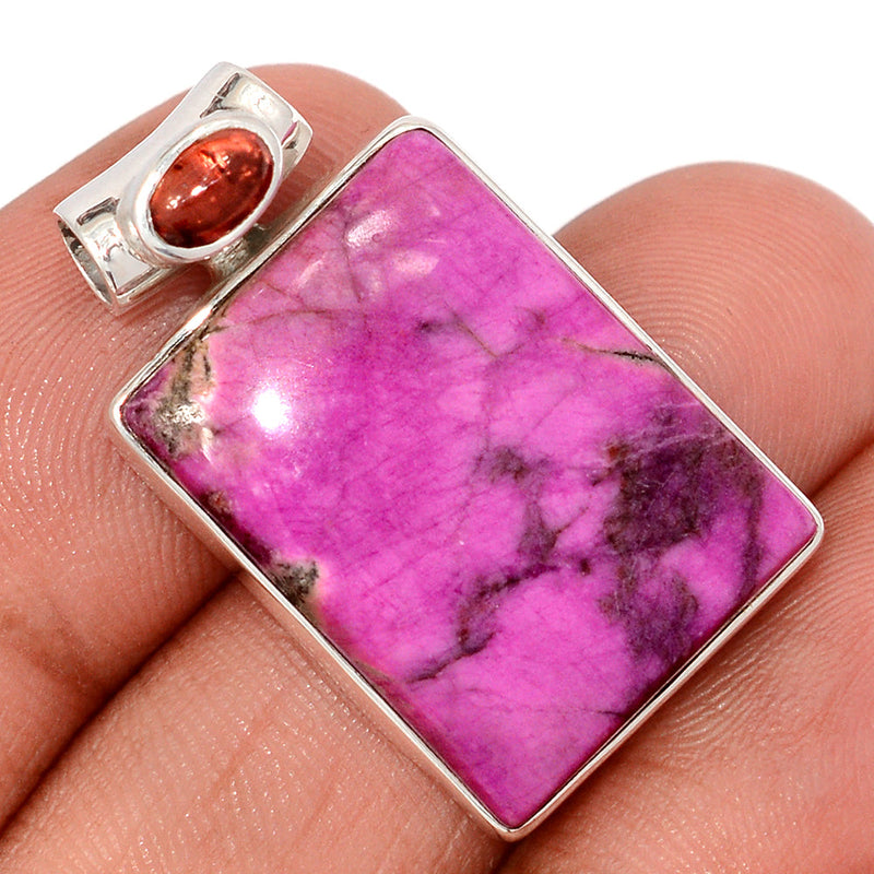 1.2" Cobalt Cabochon & Garnet Cabochon Pendants - CLCP75