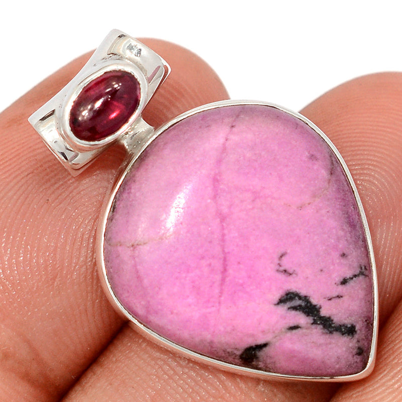 1.2" Cobalt Cabochon & Garnet Cabochon Pendants - CLCP98