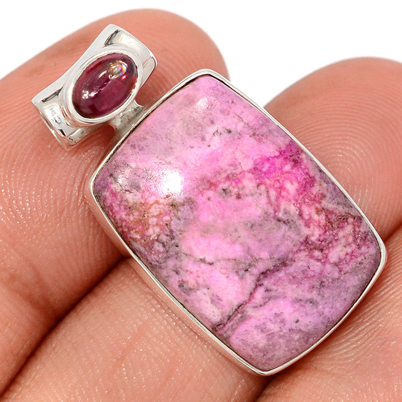 1.2" Cobalt Cabochon & Garnet Cabochon Pendants - CLCP99