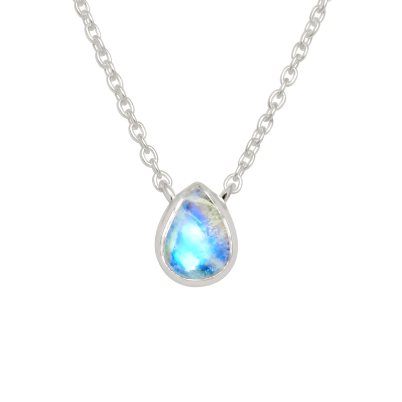 6*9 MM Pear - Rainbow Moonstone Necklace - ND-N207RM Catalogue