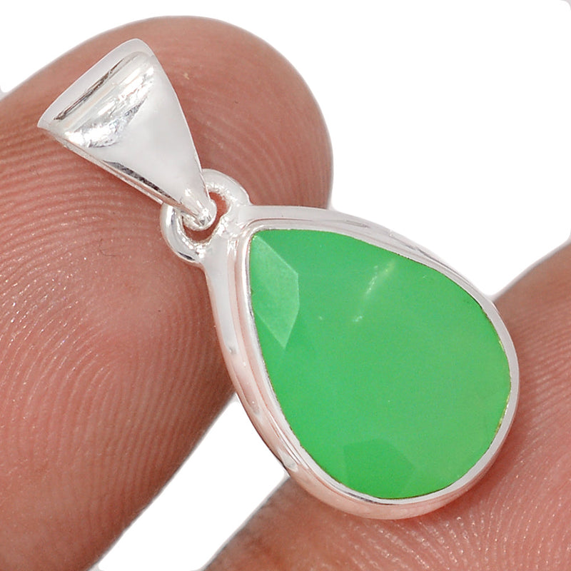 1" Chrysoprase Faceted Pendants - CPFP198