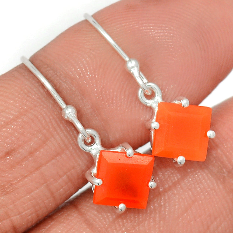 1" Claw - Carnelian Faceted Earrings - CRFE326