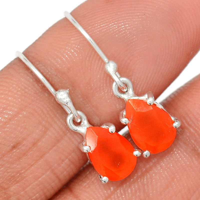 1" Claw - Carnelian Faceted Earrings - CRFE331