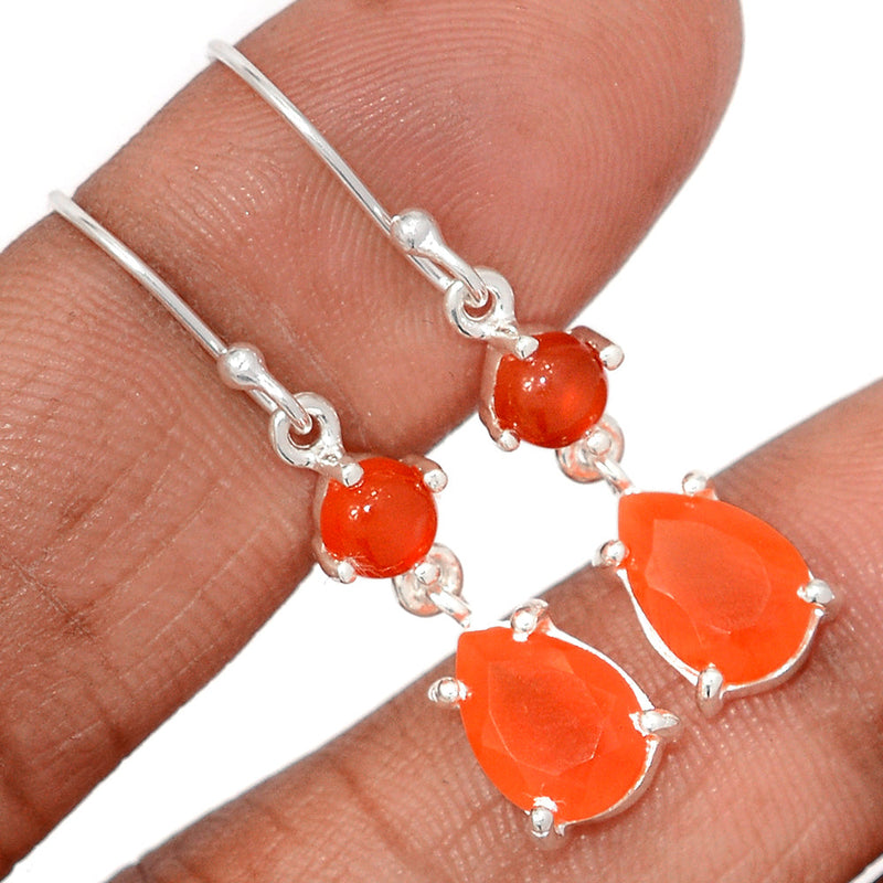 1.5" Claw - Carnelian Faceted Earrings - CRFE391