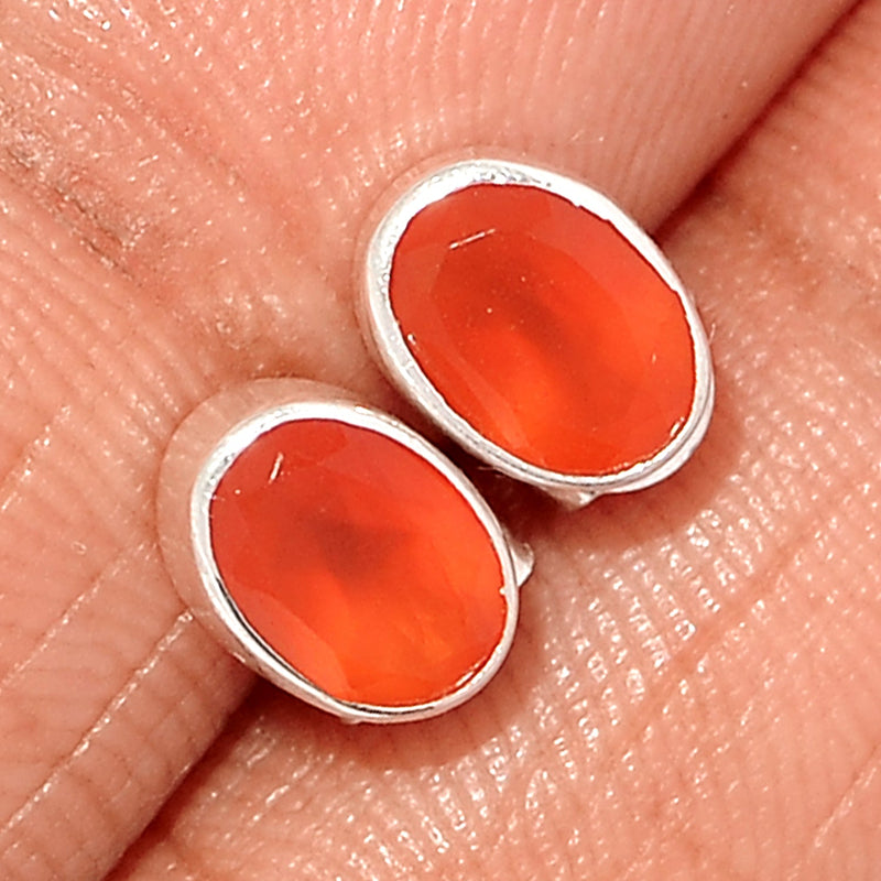 Carnelian Faceted Studs - CRFS272