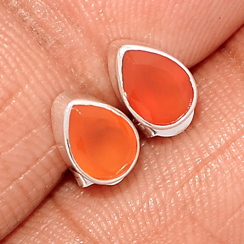 Carnelian Faceted Studs - CRFS278