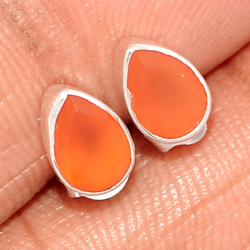 Carnelian Faceted Studs - CRFS279