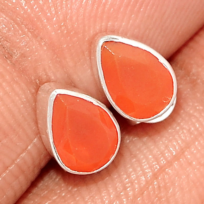 Carnelian Faceted Studs - CRFS298