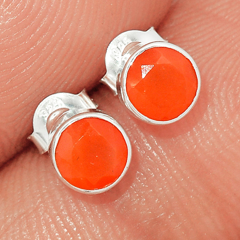 Carnelian Faceted Studs - CRFS337