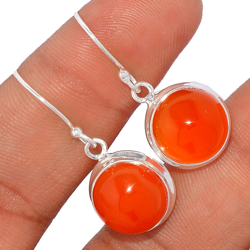 1.2" Lip Setting - Carnelian Silver Earrings - CRNE556
