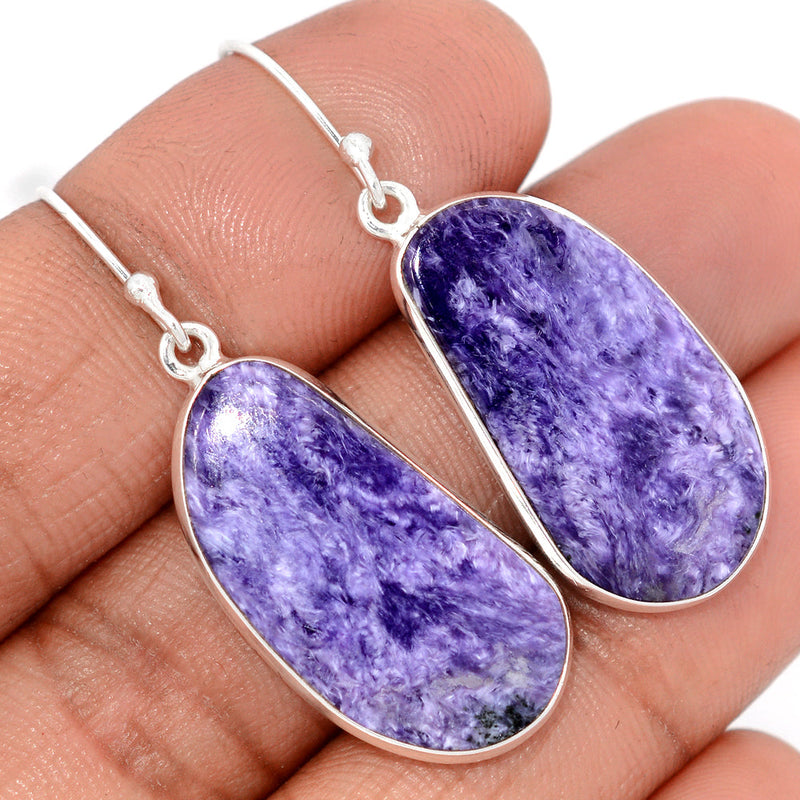 1.7" Charoite Earrings - CROE1117