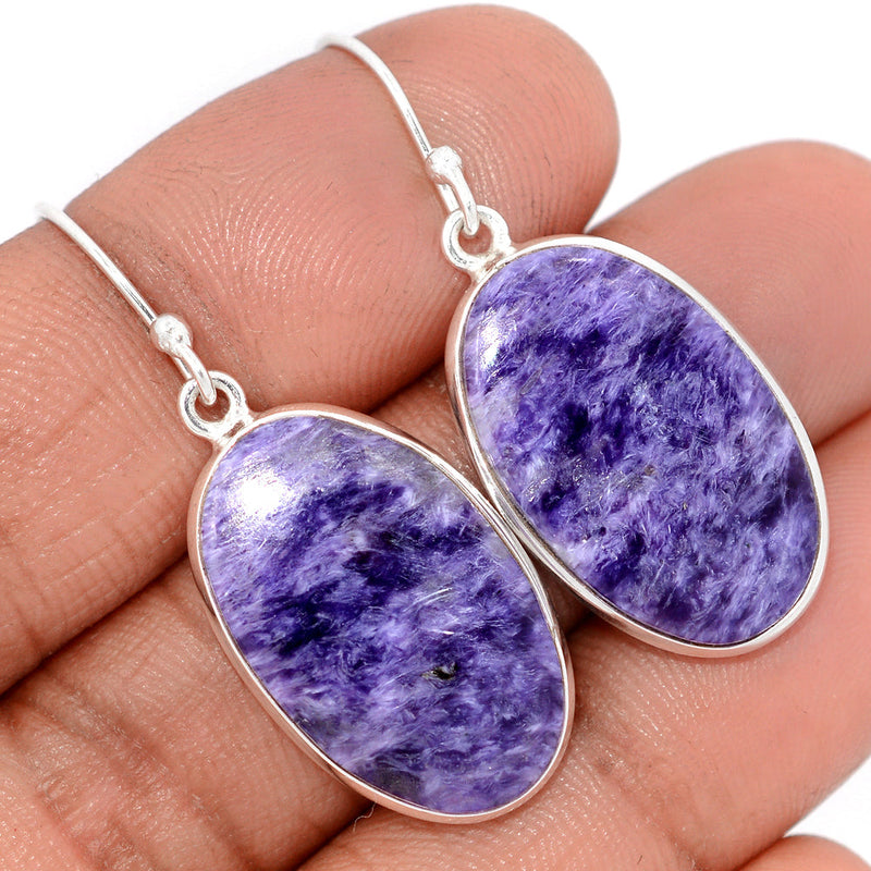 1.6" Charoite Earrings - CROE1118