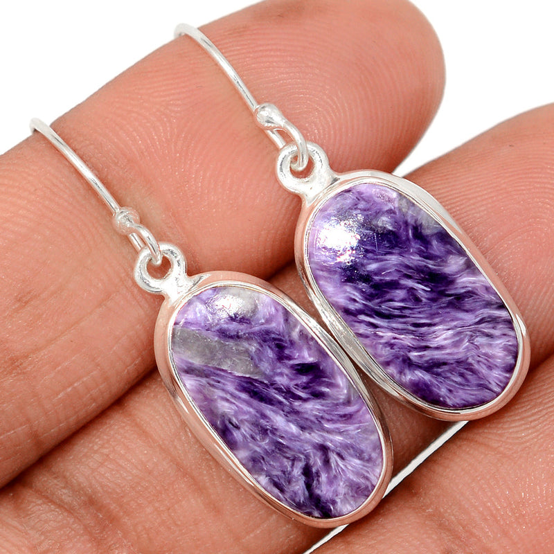 1.5" Charoite Earrings - CROE1123