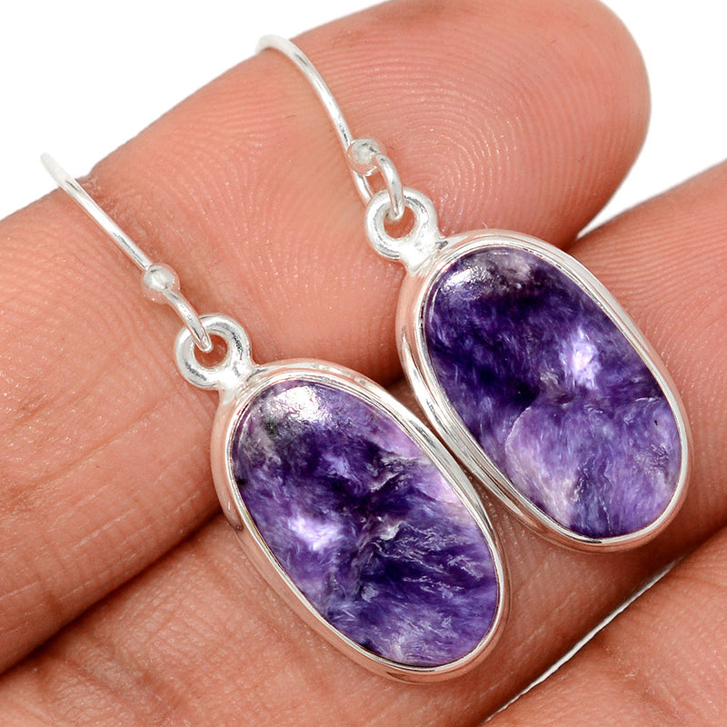 1.5" Charoite Earrings - CROE1126
