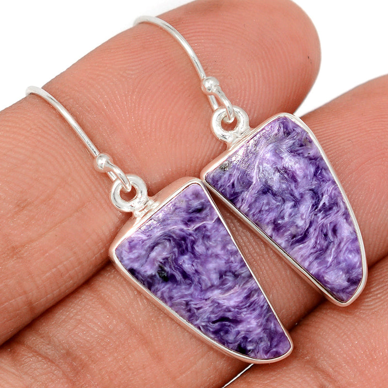 1.5" Charoite Earrings - CROE1133