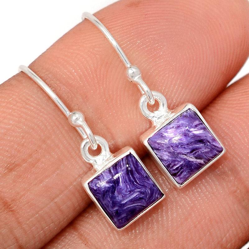 1" Charoite Earrings - CROE1154