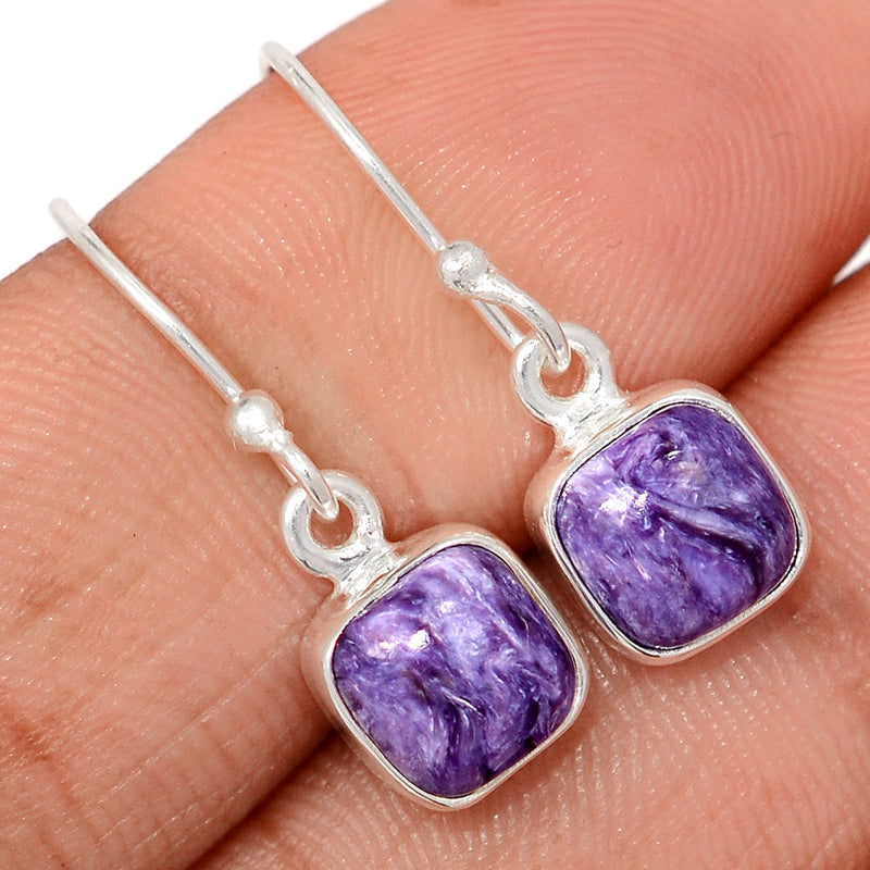 1" Charoite Earrings - CROE1156