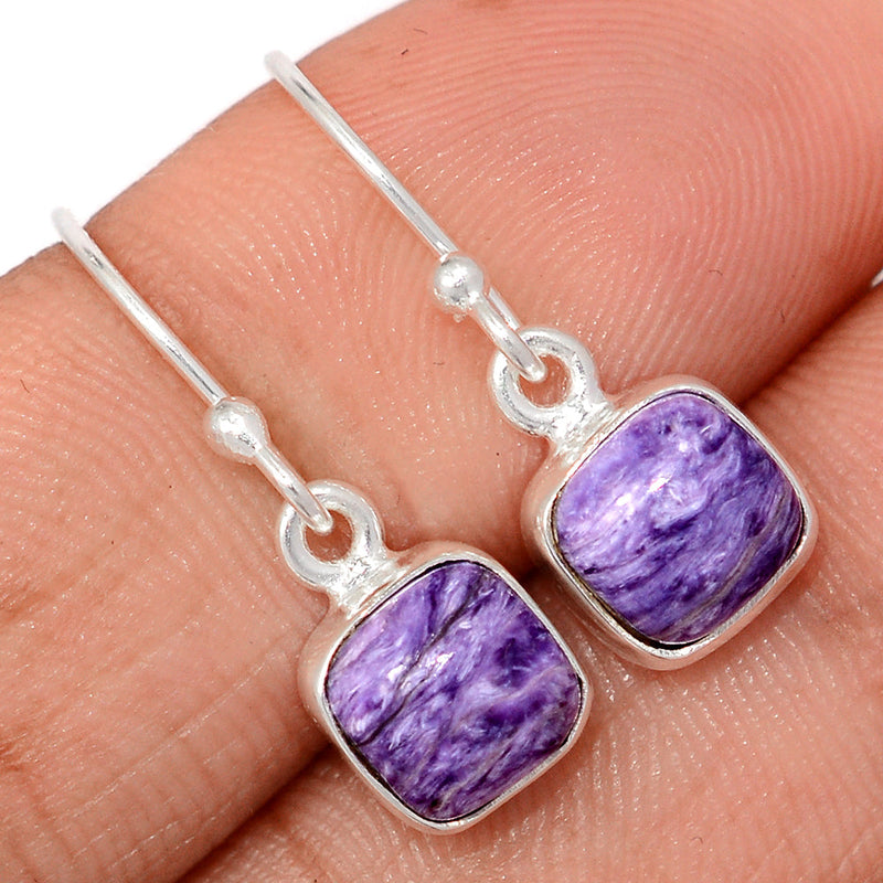 1" Charoite Earrings - CROE1160