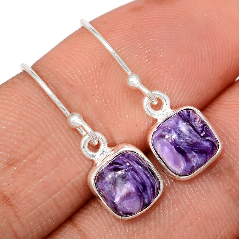 1" Charoite Earrings - CROE1163